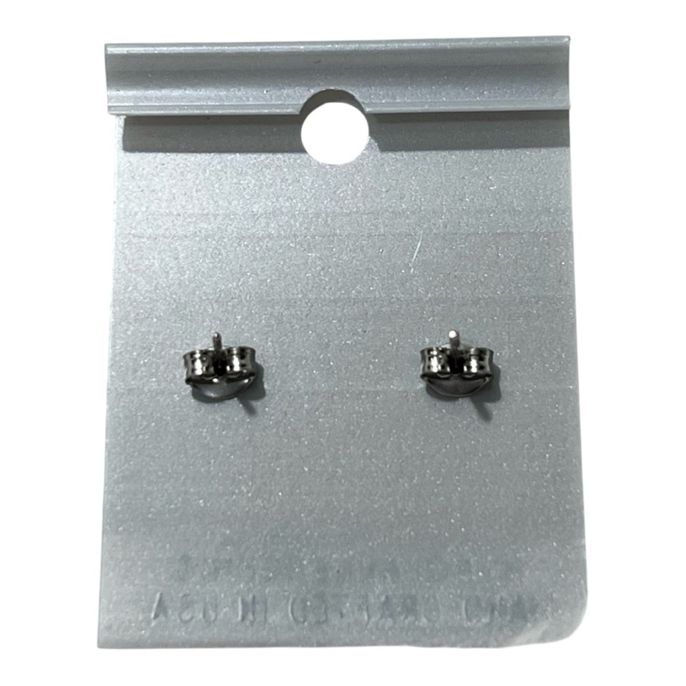 PRICE IS FIRM - Pair of Southwestern Silver Hypo-Allergenic Key Stud Earrings - Picture 2 of 2